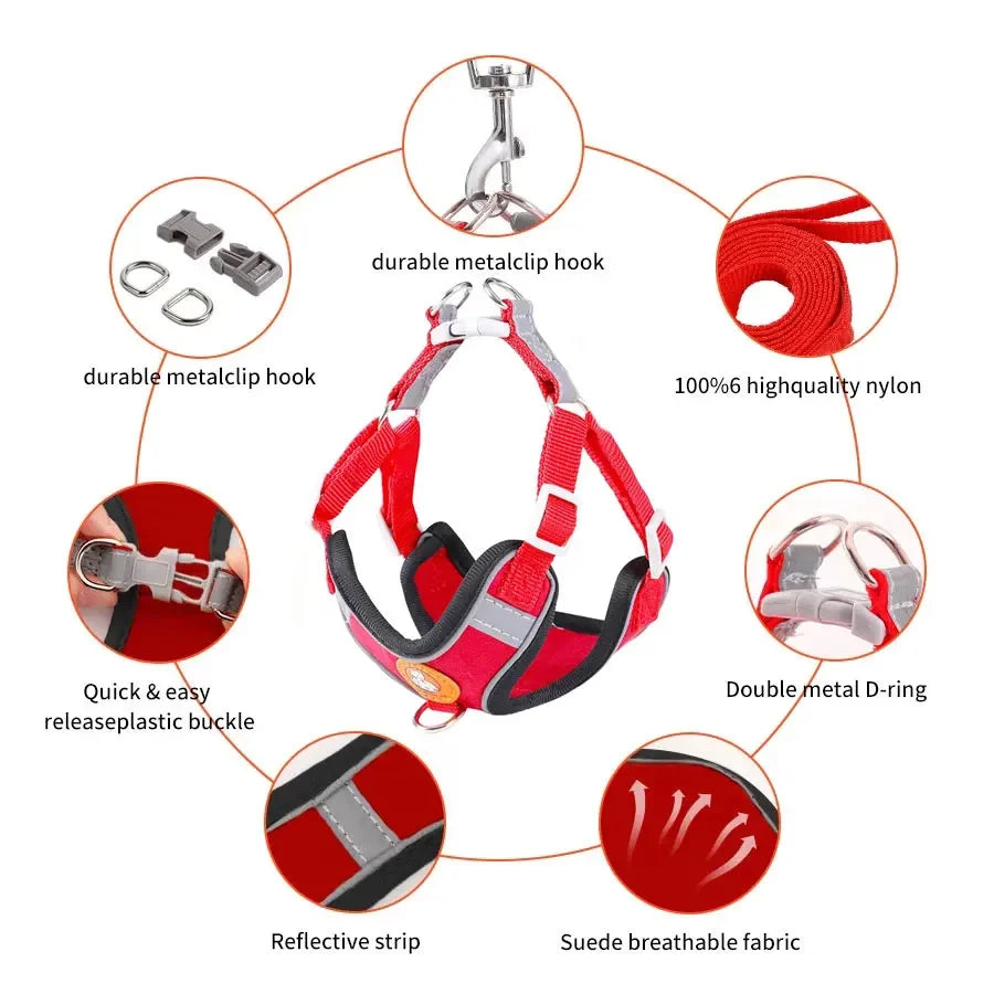 Adjustable Breathable Reflective Dog Harness