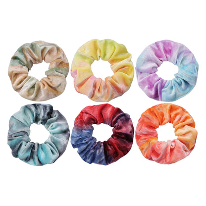 10/6 Accessories Scrunchies Hair Scrunchy Women Velvet Solid Leopard Tie Dye Ponytail Holder Headwear Elastic Ties Bands Set