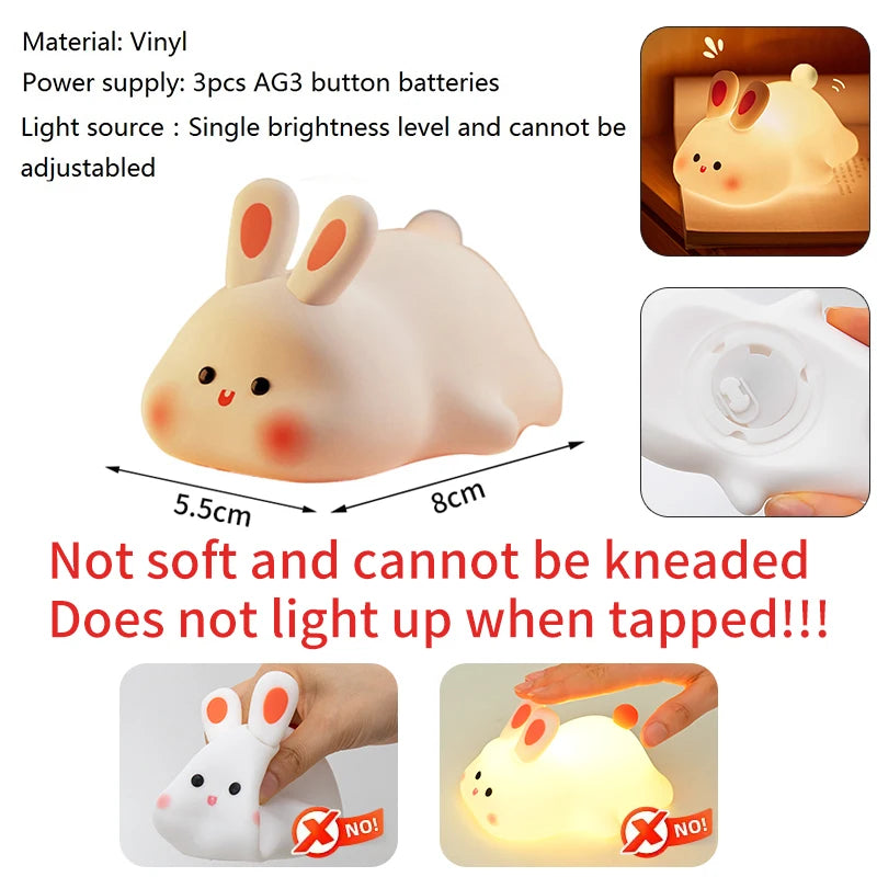 Cute Mini Panda Night Light LED Sleeping Animals Lamp Capybara Rabbit Lamp for Home Desktop Orname nParty Favors Gift