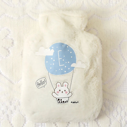 Cute Cartoon Plush Hot Water Bottle: Rabbit and Bear Designs, Velvet, Portable Hand Warmer for Women/Men