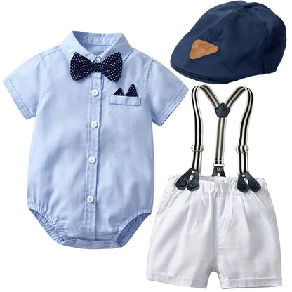 Kids Boys Formal Party Outfits Clothes Set Wedding Birthday Toddler Boy Gentleman Handsome Children Elegant Suit 1 2 3 4 5 Years