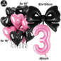 Giant Black Pink Bow Balloon Coquette Birthday Party Decorations Bowknot Balloon for Girls Baby Shower Bridal Wedding Supplies