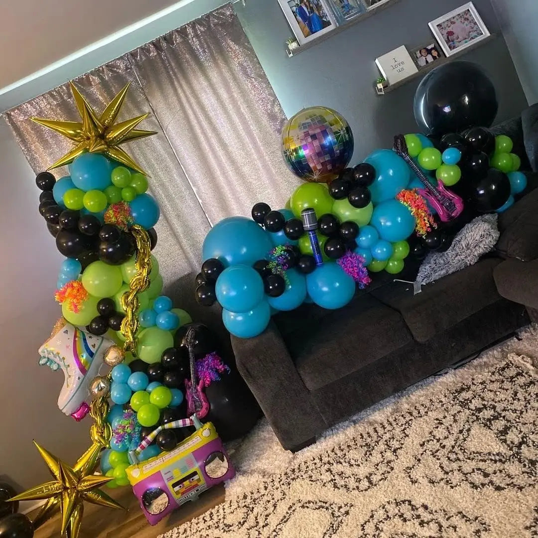 1/6Pcs Roller Skate Boom Box Balloons Disco Balloons for Back to the 90s Retro Hip Hop Themed Birthday Wedding Anniversary Decor