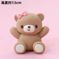 Cute Bear Ornament Cake Topper Pink Blue Cartoon Bear Soft Rubber Doll Boy Girl First Birthday Party Cake Decoration Baby Shower