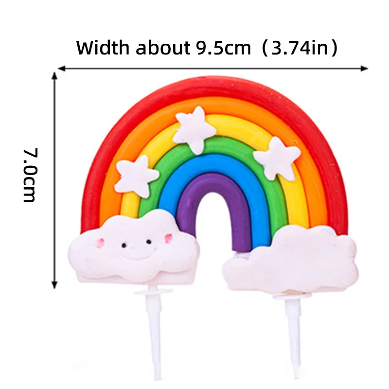 9‑Piece Unicorn Rainbow Cake Topper Set – Unicorn, Clouds, Stars & Happy Birthday Decorations for Girls’ First Birthday Party