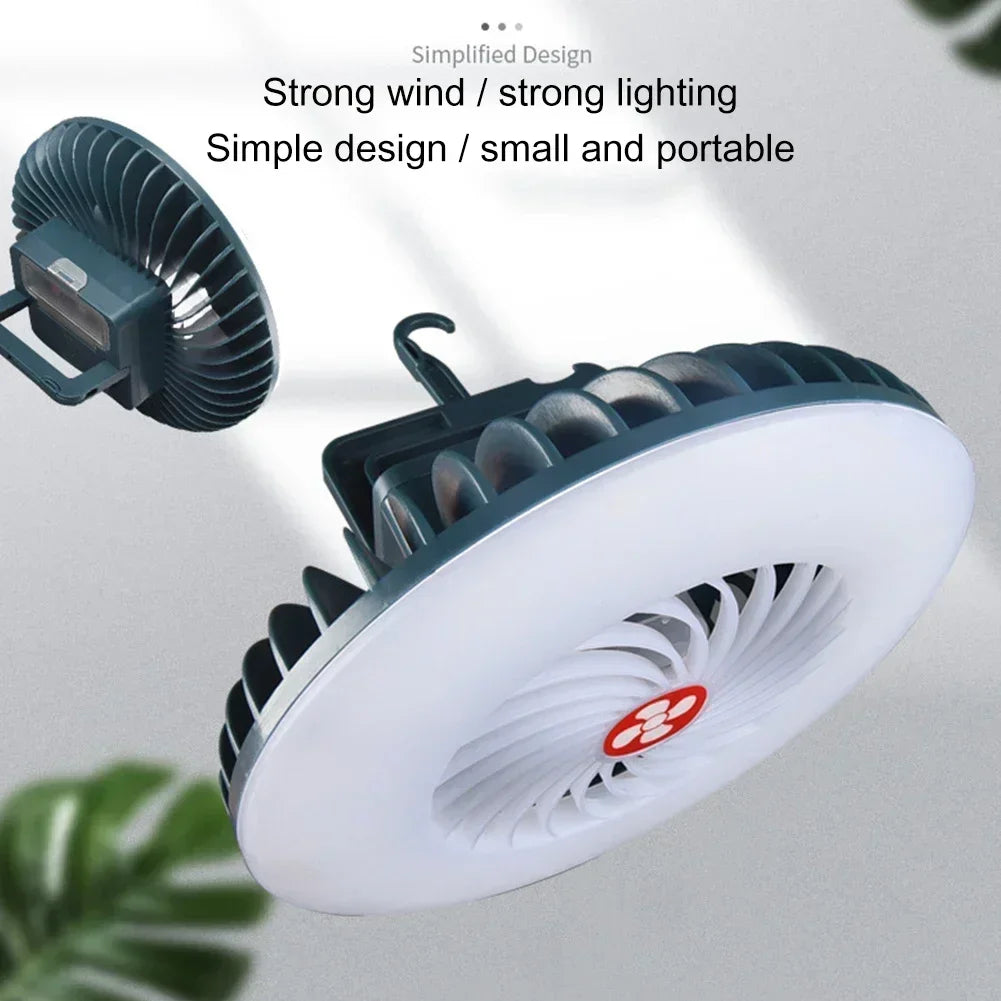 Multifunction Cooling Fan Portable Summer No Noise Electric Fan With 3 Wind Speeds Solar And USB Rechargable Emergency Lighting