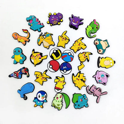 Pokemon Shoe Charms – Gengar, Squirtle & Anime PVC Sandal Buckles for Kids