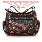 Floral Print Crossbody Bag, Trendy Nylon Shoulder Bag, Women's Multi Layer Messenger Bag For Travel