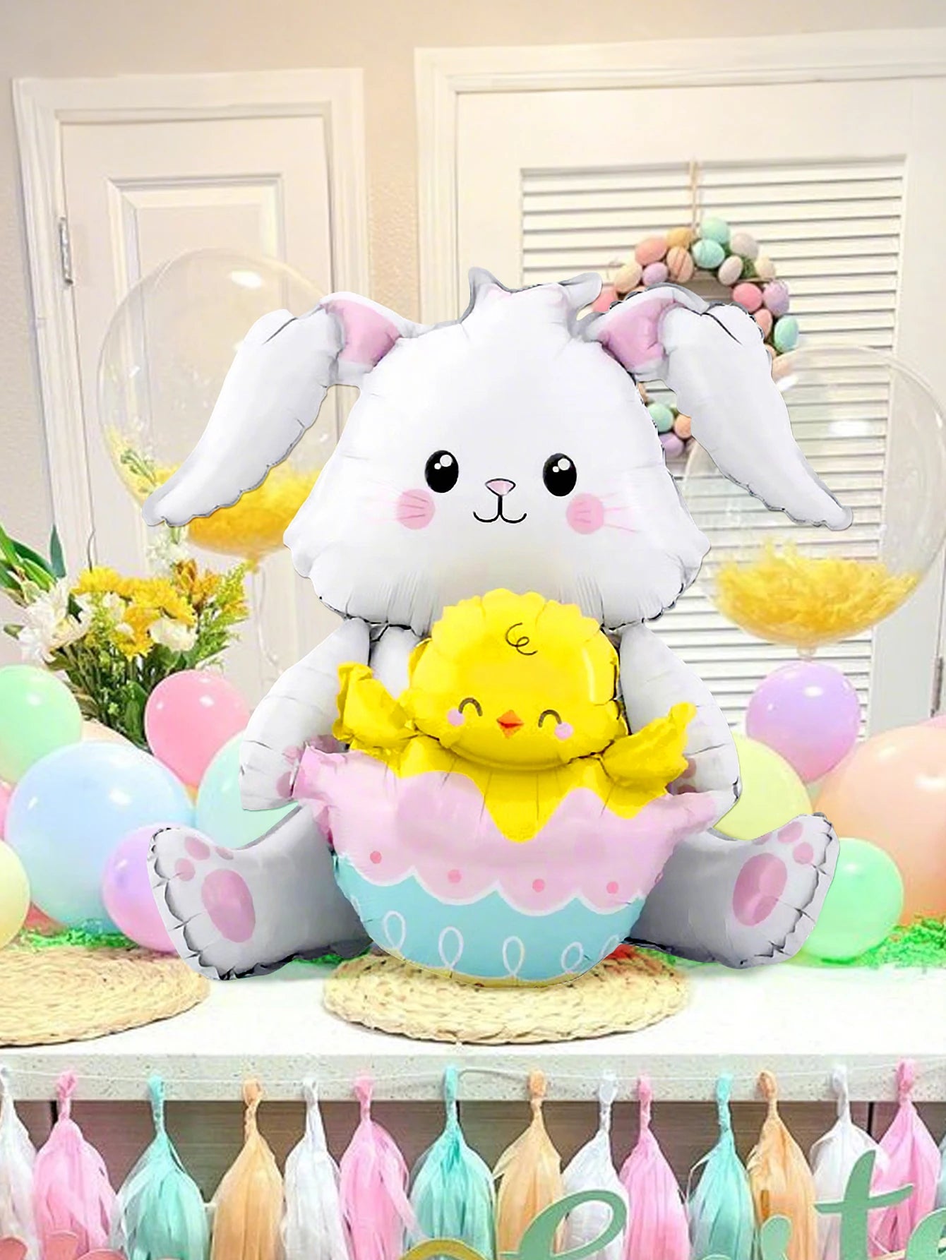 1/2pcs Easter sitting/standing rabbit holding egg balloons, suitable for Easter themes, home decoration, birthday decoration
