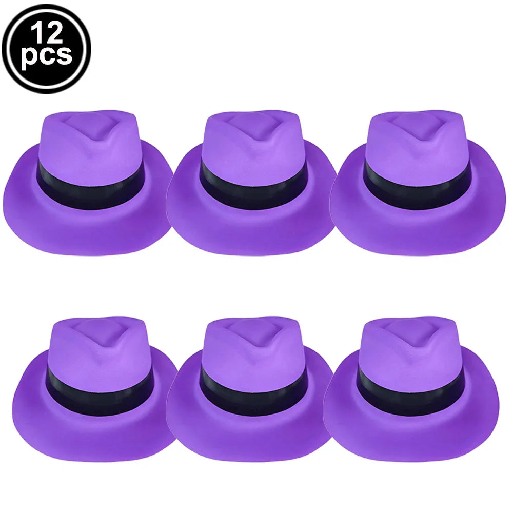 UV Neon Glow Party Hats – Blacklight Fluorescent Plastic Hats for Kids & Adults