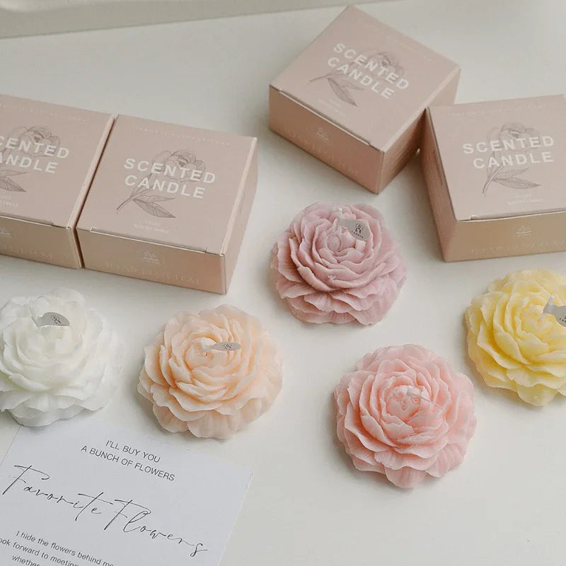 3D Peony Scented Candle – Creative Flower‑Shaped Aromatherapy Gift