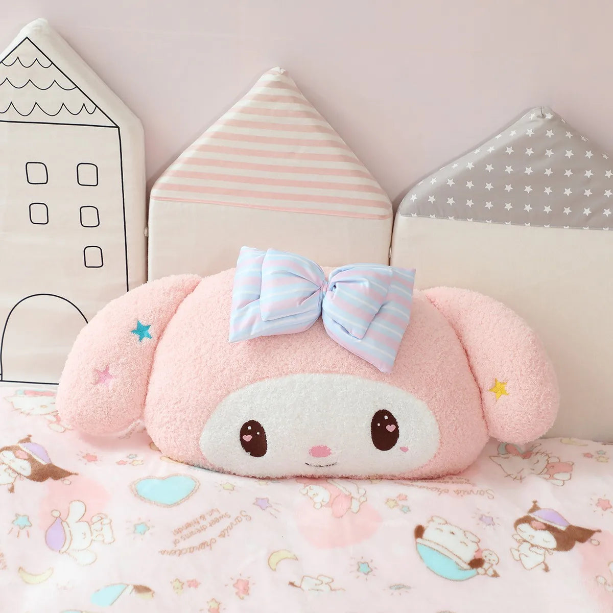 Lovely Kuromi My Melody Back Cushion Home Deocr