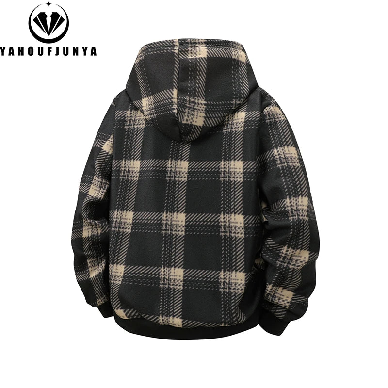 Men’s Spring/Autumn Fleece Windbreaker – Outdoor Hooded Casual Jacket