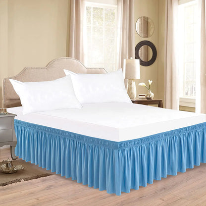 Top Selling Classic Thick Solid ColorWell Made Ruffles Bed Skirt With Wrinkle and Fade Resistant Fabric and  Widen Elastic Belt