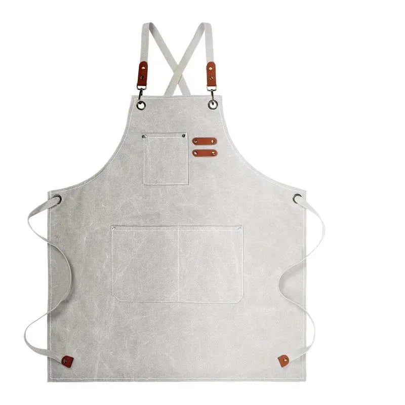 Household Canvas Apron Oil-proof  Can Wipe Hands  Kitchen CookingMen Women Adult With Tool Pockets Fashion Coffee Over  apron