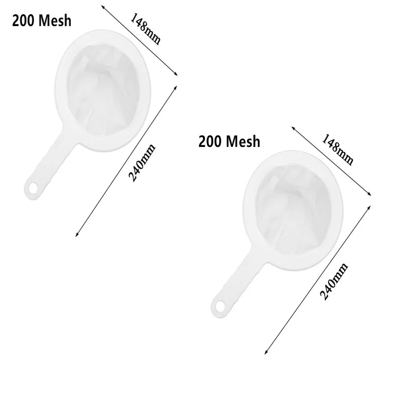 1PC Fine Mesh Strainer Spoon for Coffee, Milk, Soy, and Yogurt 100/200/300/400 Mesh Nylon Filter For Kitchen Dining Gadgets