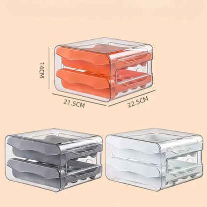 Double-Layer Kitchen Egg Storage Box Refrigerator Fresh Plastic 32 Pieces in Different Compartments Home Kitchen Organizer Rack