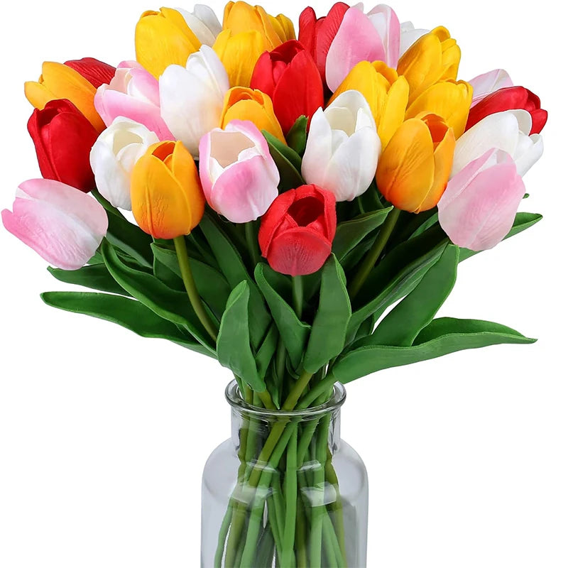 5/10Pcs Artificial Tulip Flowers Bouquets Indoor Home Room Decor Garden Wedding Decoration Party Table Vase Ornament Fake Flower
