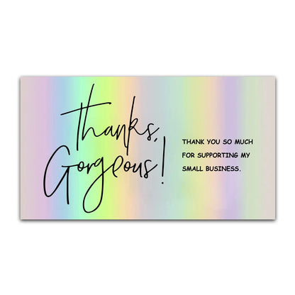 30pcs Thank You Card For Supporting Business Package Decoration "Gorgeous Thanks" Business Card Laser card Handmade With Love