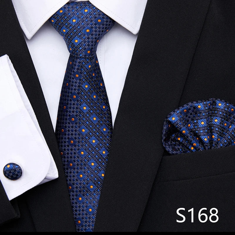 Tie Pocket Squares Cufflink Necktie Set