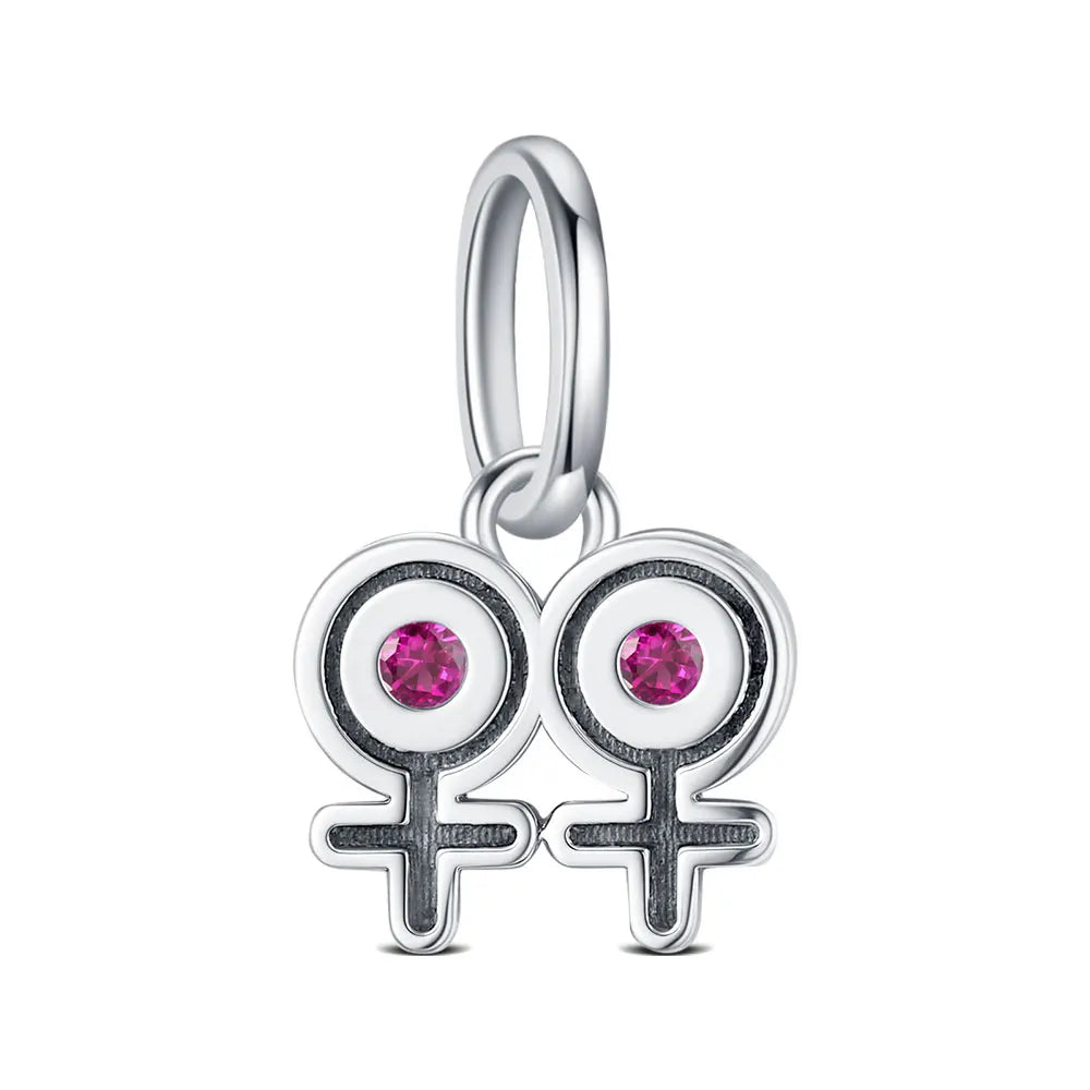 2025 Hot 925 Sterling Silver Rainbow Pride Month Charm Pendant heart bead unlimited Fit Original Bracelet For Women Jewelry Gift