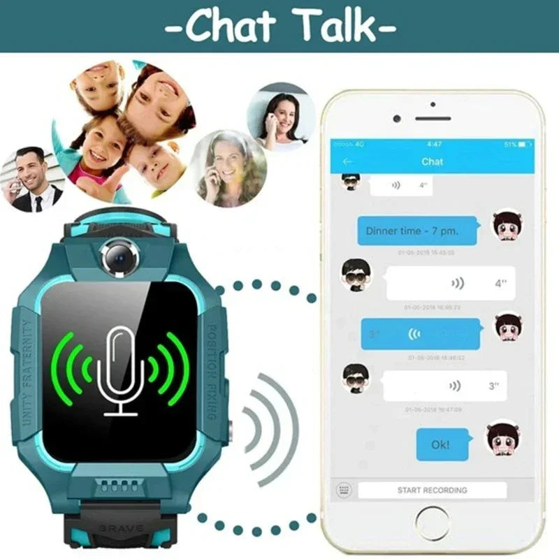 Lenovo Kids Smart Watch 4G SOS GPS Location Sim Card Call Smart Watch Camera Waterproof Watch Gift For Ios Android Children Gift