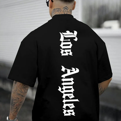 Men’s LA Graphic Tee – 100% Cotton Loose Fit Summer Shirt