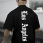 Men’s LA Graphic Tee – 100% Cotton Loose Fit Summer Shirt