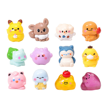 6‑Piece Pokémon Mini Figure Set – Pikachu, Charmander, Bulbasaur Luminous Q‑Version Toys