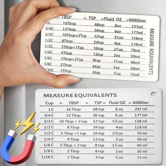 Measurement Conversion Chart Refrigerator Magnetic