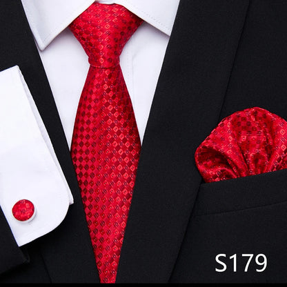 Tie Pocket Squares Cufflink Necktie Set