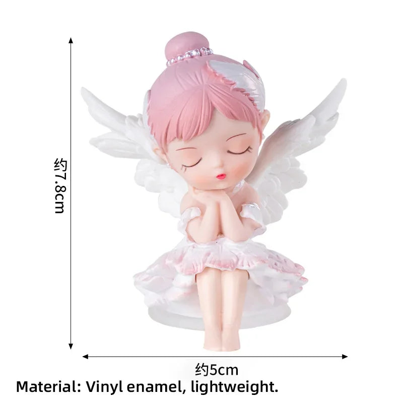 Angel Wing Princess Cake Topper – Fairy Ballet Dance Girl Decor for 1st Birthday, Gender Reveal & Baby Shower
