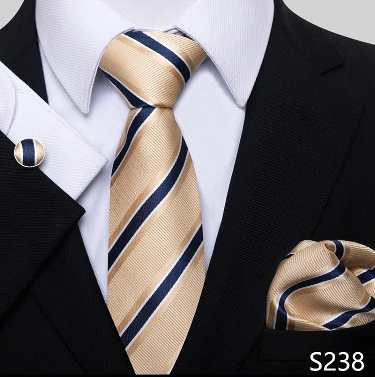 Necktie Pocket Squares Cufflink Set