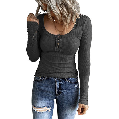 Women Long Sleeve Slim Fitted Top