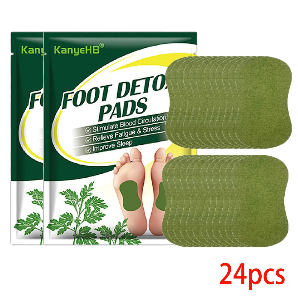12/24PCS Herbal Detox Foot Patches – Natural Wormwood Pads for Stress Relief & Body Cleansing