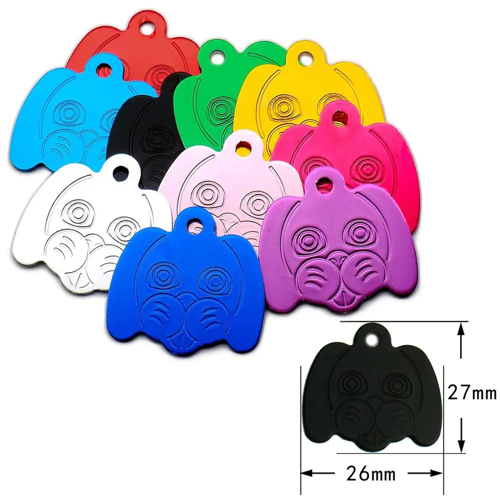 Random Mix 100pcs Aluminum Blank Dog Cat ID Pendant Engravable Ornament Tag Plates