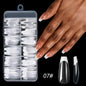 120pcs/box Acrylic French False Nails Medium Length Square Armor Full Cover Nail Tips