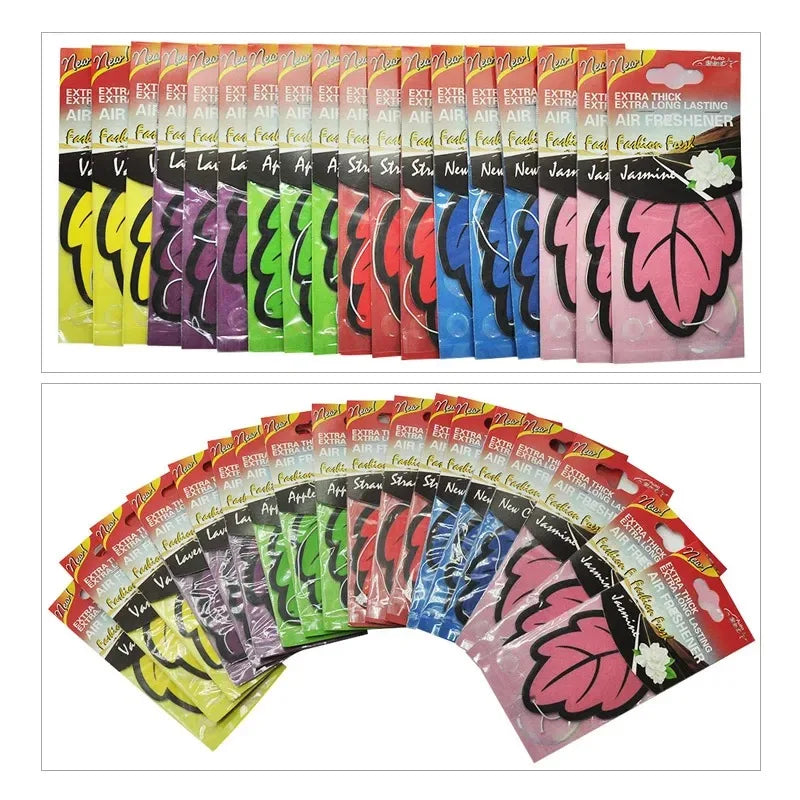 3-60 pieces Car Air Freshener, Natural Scented Tea Paper, Hanging Perfume Fragrance, Leaf Shape, Car Accessories, Interior.