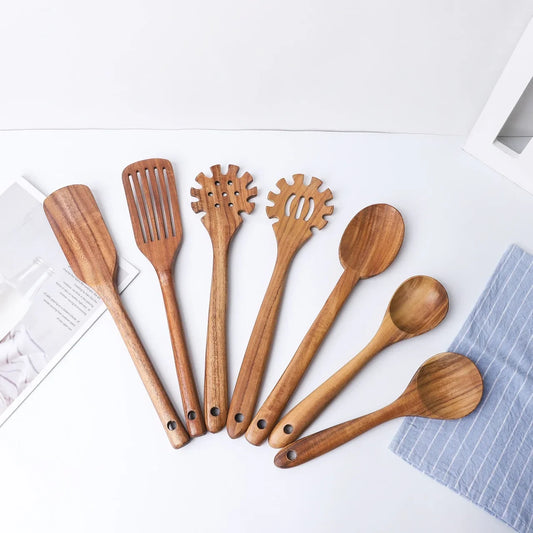 Wooden Non-stick Pan Cooking Shovel Household Cooking Seven-piece Set