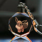 Pokemon Cartoons Anime Figure Pikachu Charizard Mewtwo Eevee Crystal  Collection Luminous Keychain Pendant Model  Kids Toy Gift