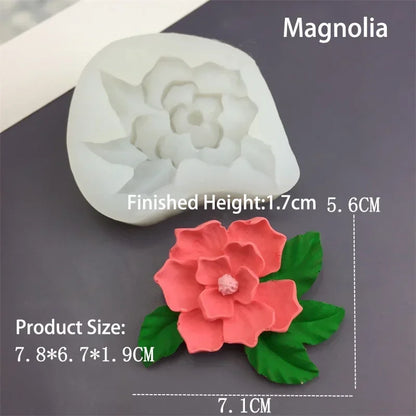 3D Flower Shape Fondant Mold Aromatherapy Candle Silicone Mold Cake Chocolate Decoration Baking Tool Craft Gifts Making Mould