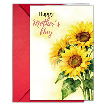 Mother’s Day Floral Greeting Card – Romantic Bouquet Thank‑You Card with Envelope