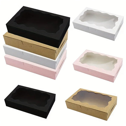 10/20pcs paper gift box with display window, suitable for wedding, birthday, holiday mother's day and other occasions