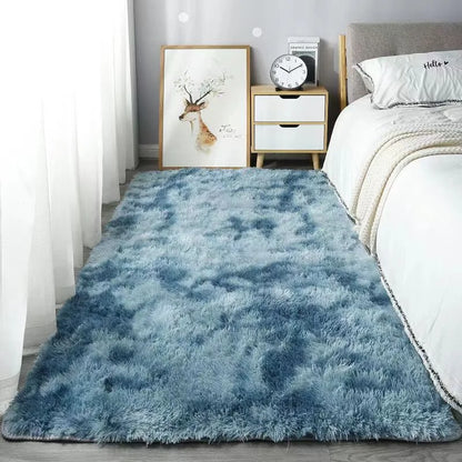 40*60CM Silk Wool Rug Tie-Dye Cushion Washable Dirt Resistant Carpet