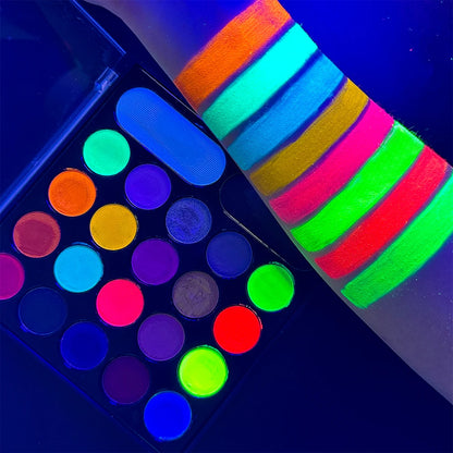 22 Color Face Body Painting Kit for Kids Adults,Face Paint Makeup Palette with Brush,Halloween Carnival Artist Cosplay Art Party