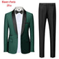 Men's Solid Color Suit Jacket Blazer Waistcoat Vest Pants Set M-6XL
