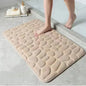 3D Non-Slip Bathroom Cobblestone Embossed Absorbent Mat Machine Washable Quick Drying