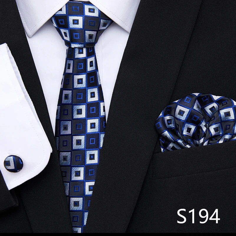 Tie Pocket Squares Cufflink Necktie Set