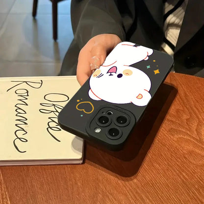 Cartoon Cute Bear Couple Silicone Phone Case For iPhone 16 Pro Max 15 14 13 12 11 Pro  16 Plus  Shockproof Soft Cover