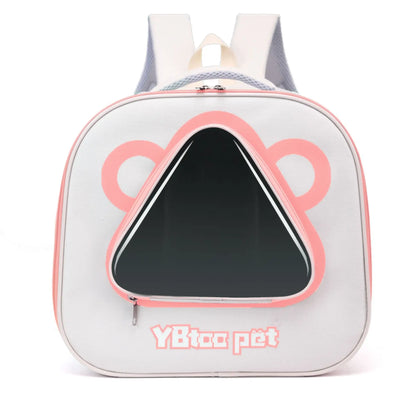 Cat backpack, outing schoolbag, double-shoulder pet bag, cat for travel, dog and cat supplies, transparent large-capacity portab